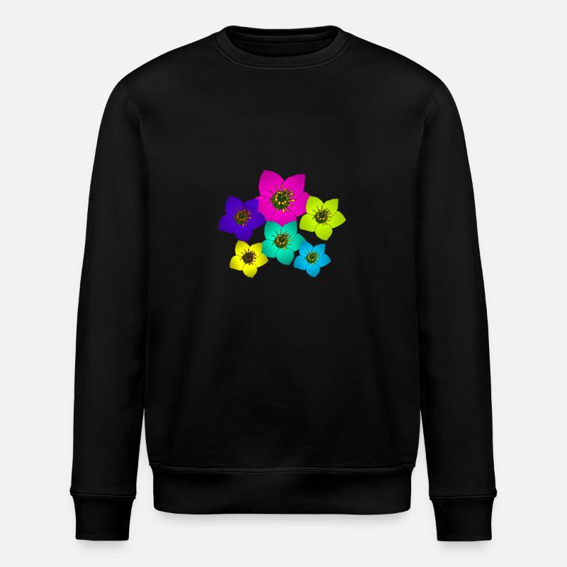 wundervolle bunte Blumen, Blumenstrauß, Blüten - Stanley/Stella Unisex Bio-Sweatshirt ROLLER - Schwarz