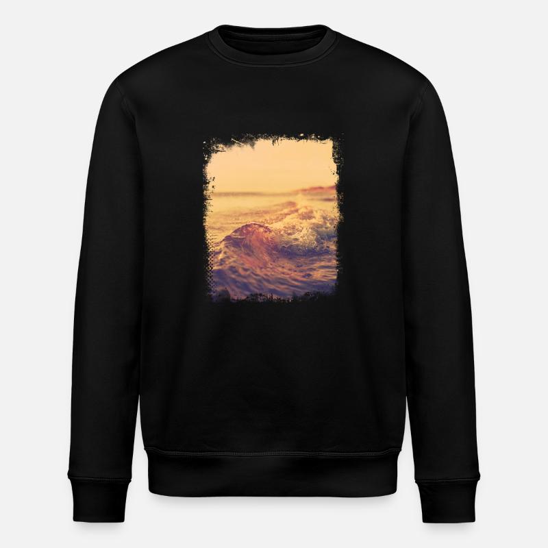 Flache Welle im Sonnenschein - Stanley/Stella Unisex Bio-Sweatshirt ROLLER - Schwarz