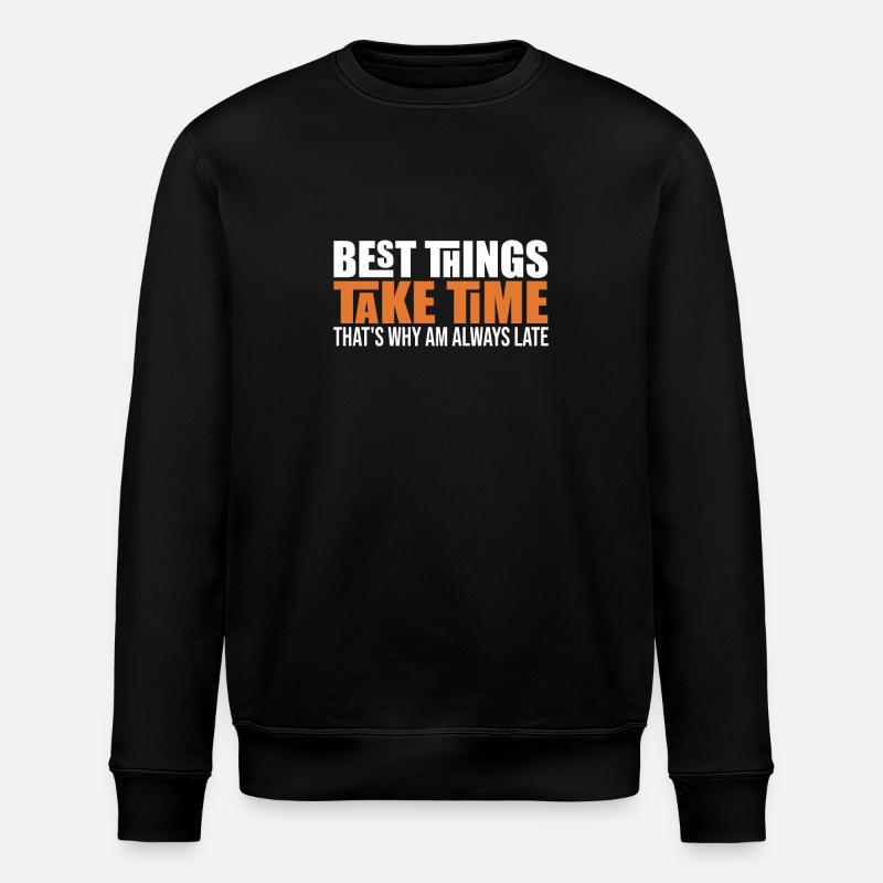 Funny take time - Stanley/Stella ROLLER Unisex Organic Sweatshirt - black