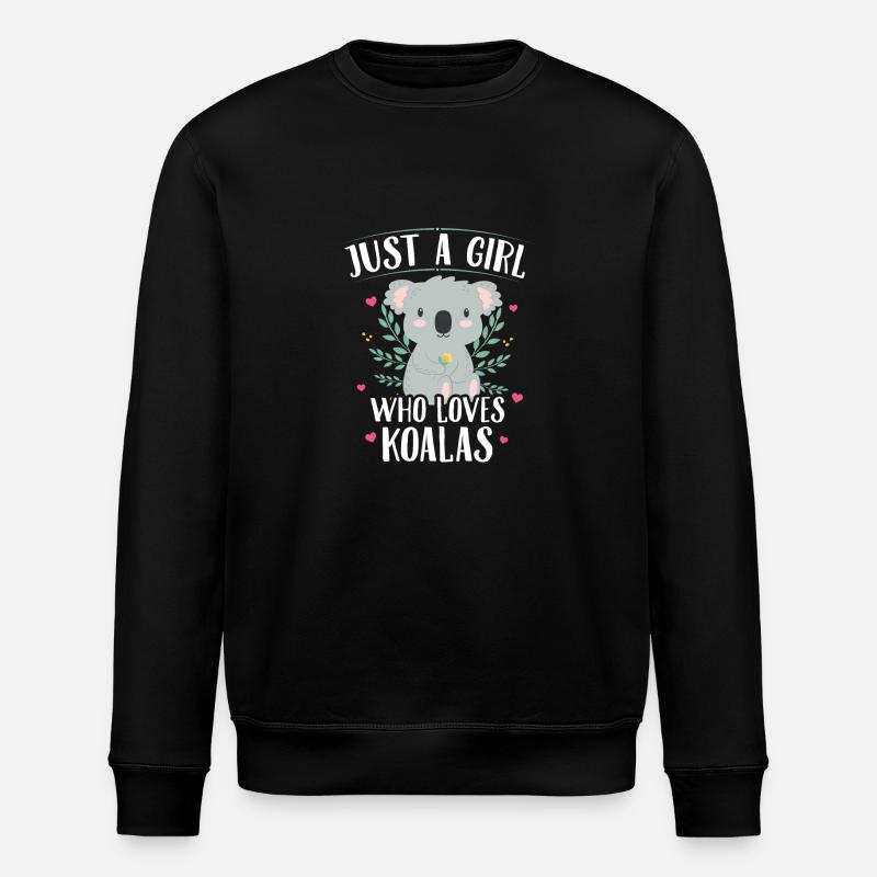 Koala Bear Juste une fille qui aime les koalas - Sweat bio ROLLER Stanley/Stella Unisexe - noir