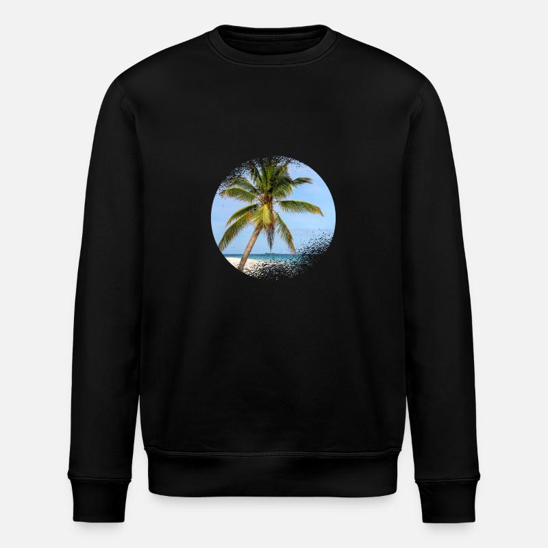 Maldives palm tree - Stanley/Stella ROLLER Unisex Organic Sweatshirt - black