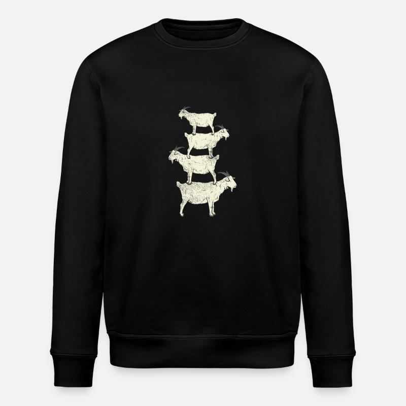 Retro Goat - Stanley/Stella ROLLER Unisex Organic Sweatshirt - black