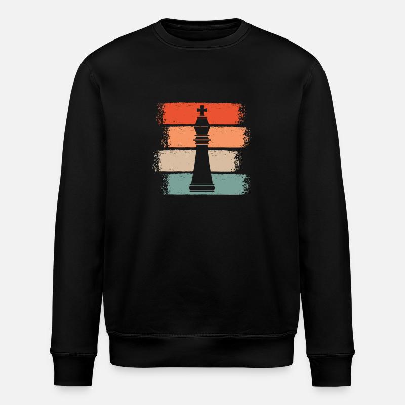 Pièces d’échecs vintage Rétro Cadeau - Sweat bio ROLLER Stanley/Stella Unisexe - noir