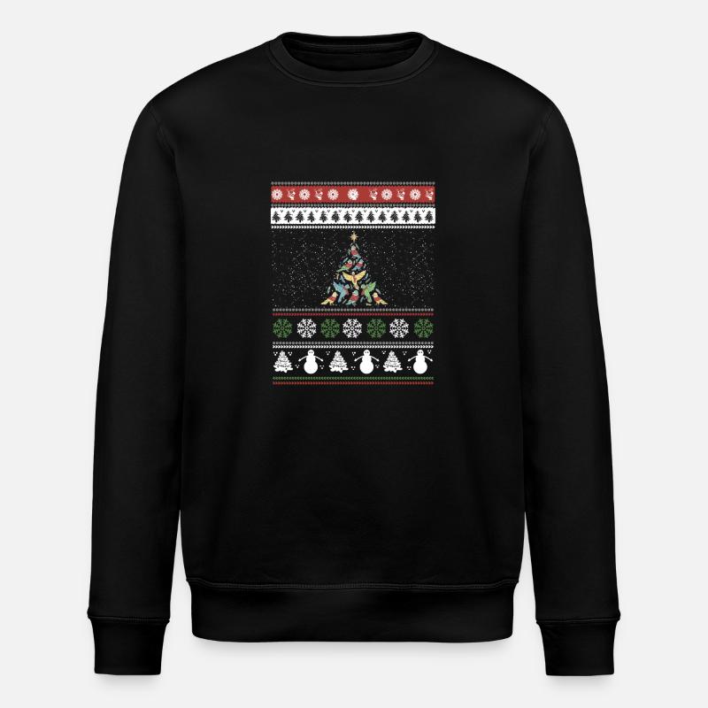 Bird Christmas Tree Bird Lover - Stanley/Stella ROLLER Unisex Organic Sweatshirt - black