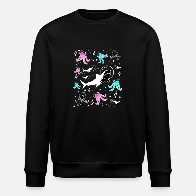 Space - Visiting the Sea - Stanley/Stella ROLLER Unisex Organic Sweatshirt - black