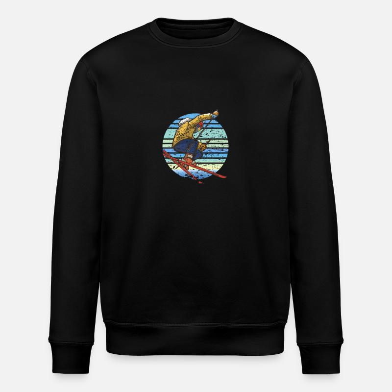 Skieurs Ski Rétro - Sweat bio ROLLER Stanley/Stella Unisexe - noir