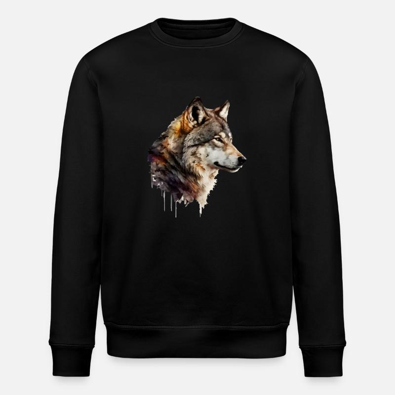 Der Wolf - Stanley/Stella Unisex Bio-Sweatshirt ROLLER - Schwarz