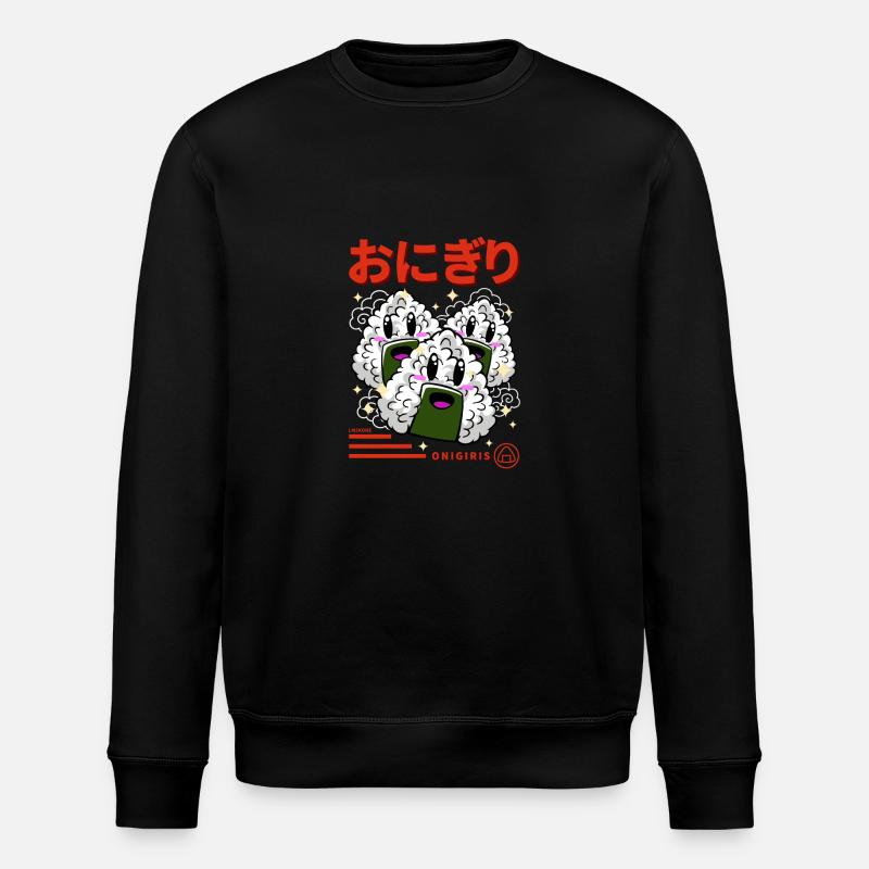 Japan small Onigiris Kanji - Stanley/Stella ROLLER Unisex Organic Sweatshirt - black