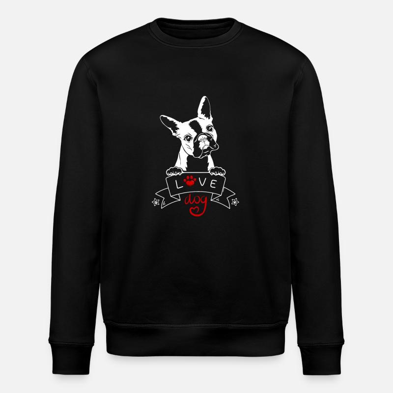 Love Dog Bouledogue - blanc - Sweat bio ROLLER Stanley/Stella Unisexe - noir