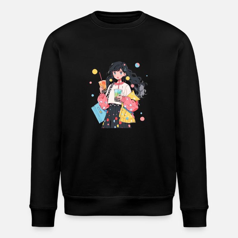 Anime et Boba Bubble Tea - Sweat bio ROLLER Stanley/Stella Unisexe - noir