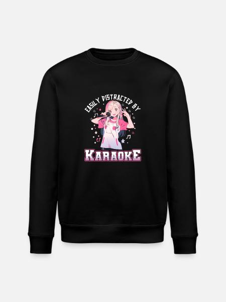 Easily distracted by Karaoke - Stanley/Stella ROLLER Unisex Organic Sweatshirt - black
