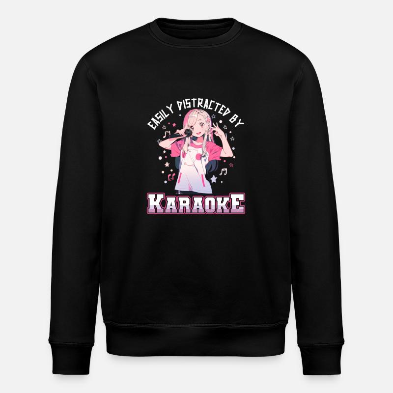 Easily distracted by Karaoke - Stanley/Stella Unisex Bio-Sweatshirt ROLLER - Schwarz
