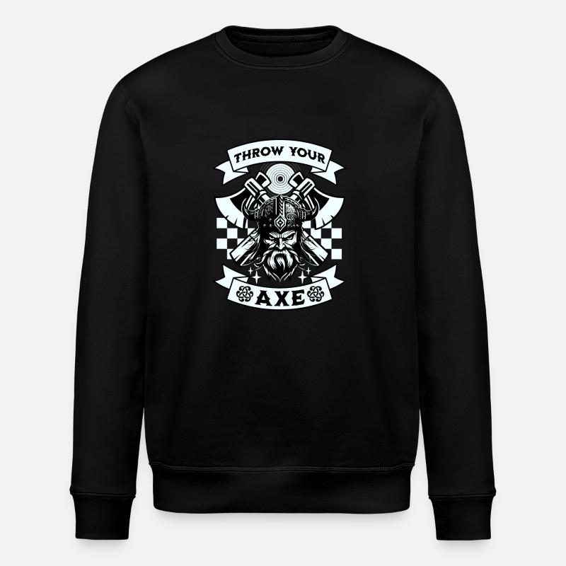Axe Throwing Vikings - Stanley/Stella ROLLER Unisex Organic Sweatshirt - black