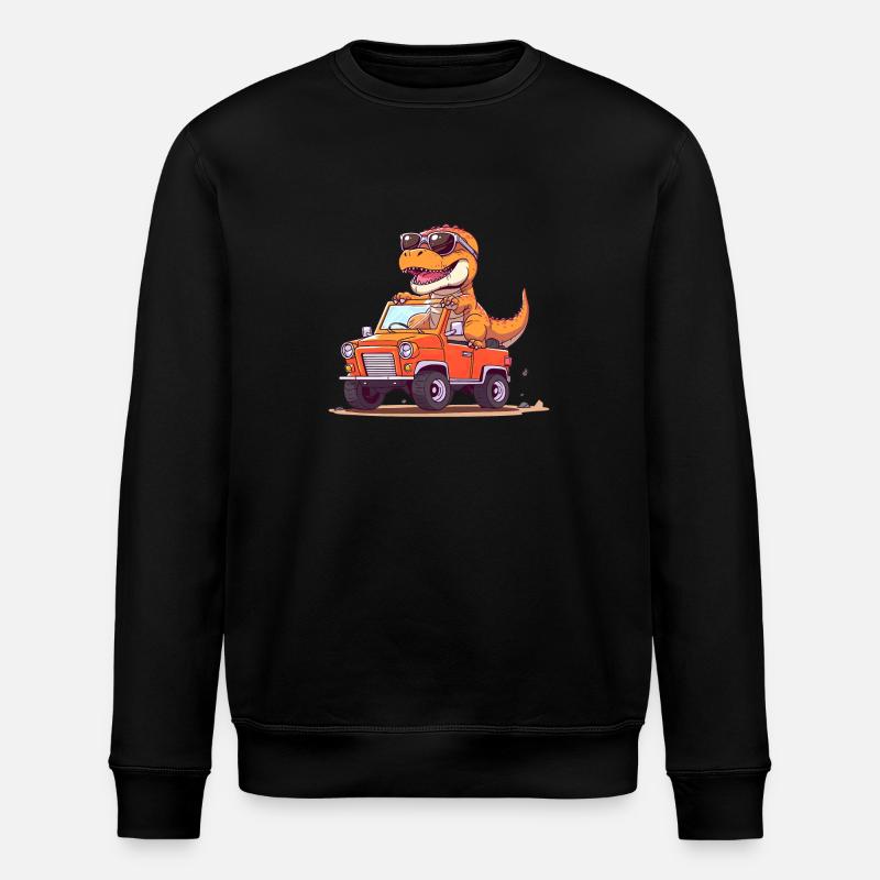 T-Rex Drives Monster Truck - Stanley/Stella ROLLER Unisex Organic Sweatshirt - black