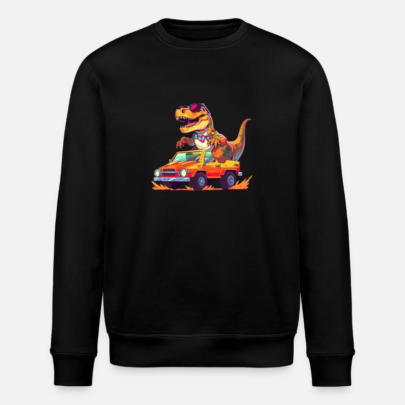 T-Rex conduit un camion monstre - Sweat bio ROLLER Stanley/Stella Unisexe - noir