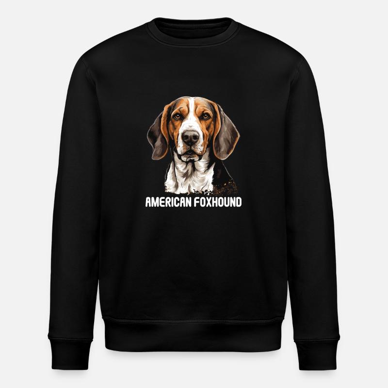 Dog American Foxhound - Stanley/Stella ROLLER Unisex Organic Sweatshirt - black