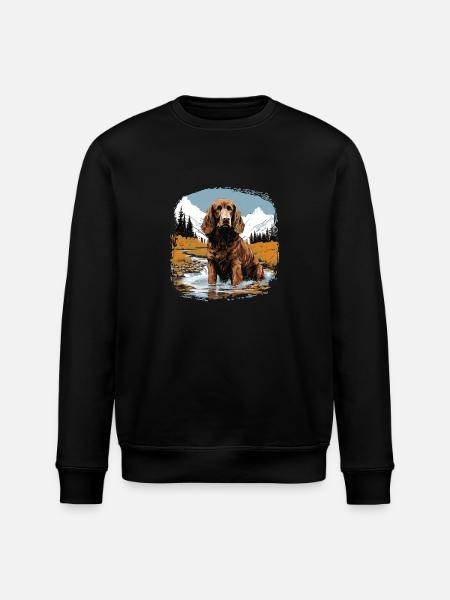 Dog American Water Spaniel - Stanley/Stella ROLLER Unisex Organic Sweatshirt - black