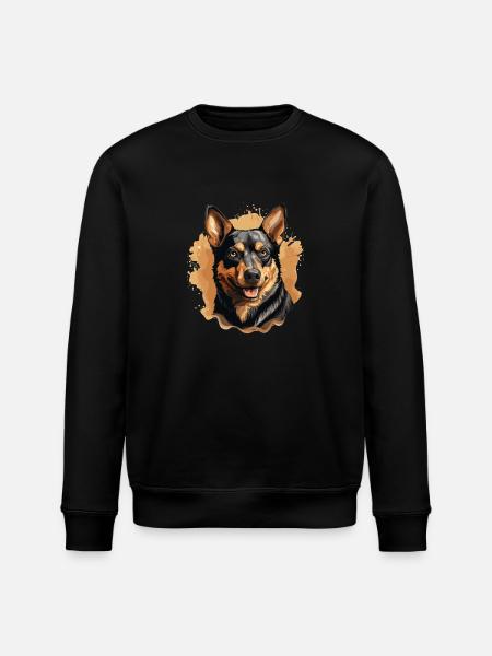 Dog Australian Kelpie - Stanley/Stella ROLLER Unisex Organic Sweatshirt - black