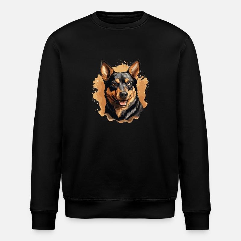 Dog Australian Kelpie - Stanley/Stella ROLLER Unisex Organic Sweatshirt - black