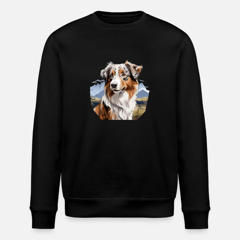 Dog Australian Shepherd - Stanley/Stella ROLLER Unisex Organic Sweatshirt - black