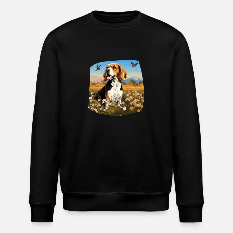 Hund Beagle Harrier - Stanley/Stella Unisex Bio-Sweatshirt ROLLER - Schwarz