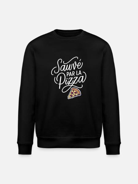 Sauvé par la pizza - Sweat bio ROLLER Stanley/Stella Unisexe - noir