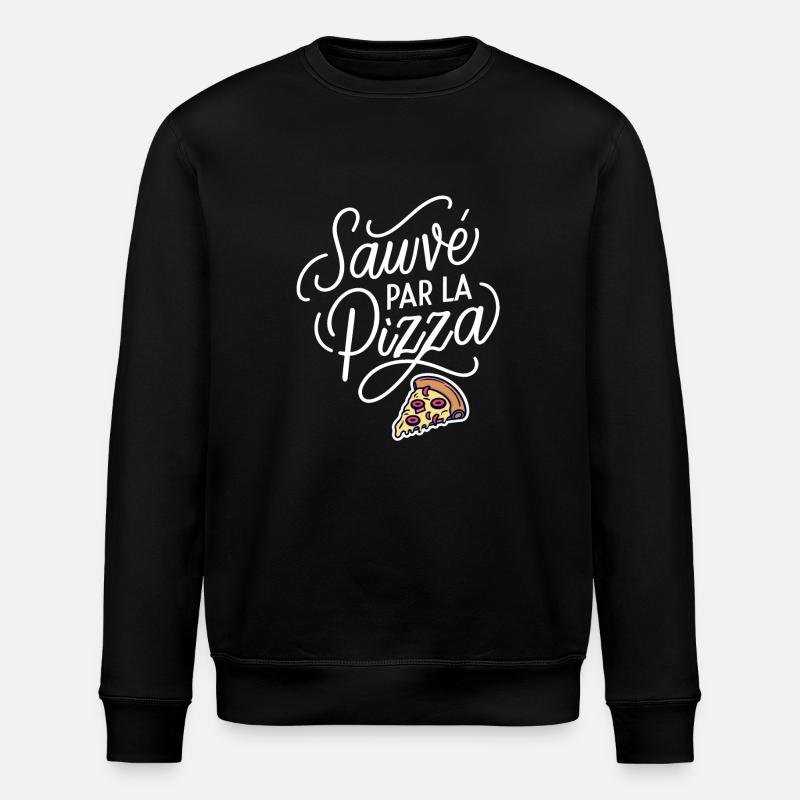 Sauvé par la pizza - Sweat bio ROLLER Stanley/Stella Unisexe - noir