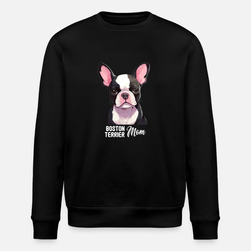 Hund Boston Terrier - Stanley/Stella Unisex Bio-Sweatshirt ROLLER - Schwarz