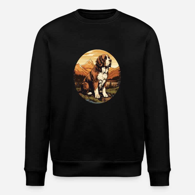 Hund Bernhardiner - Stanley/Stella Unisex Bio-Sweatshirt ROLLER - Schwarz