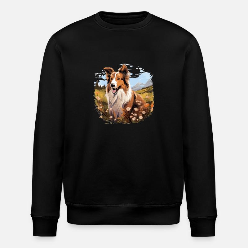 Hund Collie - Stanley/Stella Unisex Bio-Sweatshirt ROLLER - Schwarz
