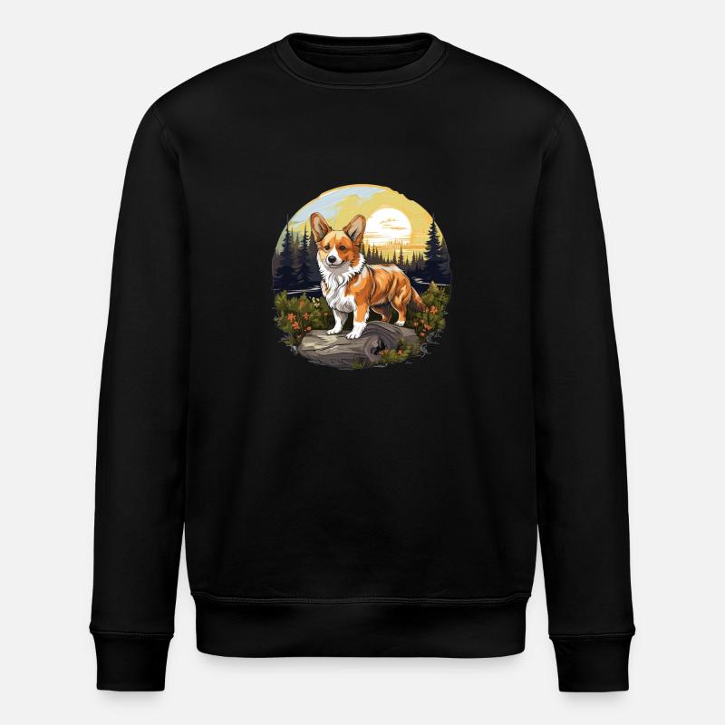 Hund Corgi - Stanley/Stella Unisex Bio-Sweatshirt ROLLER - Schwarz