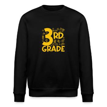3. Dritte Klasse Typografie Team Grader 100 - Stanley/Stella Unisex Bio-Sweatshirt ROLLER - Schwarz - Vorne - Nik (191cm)