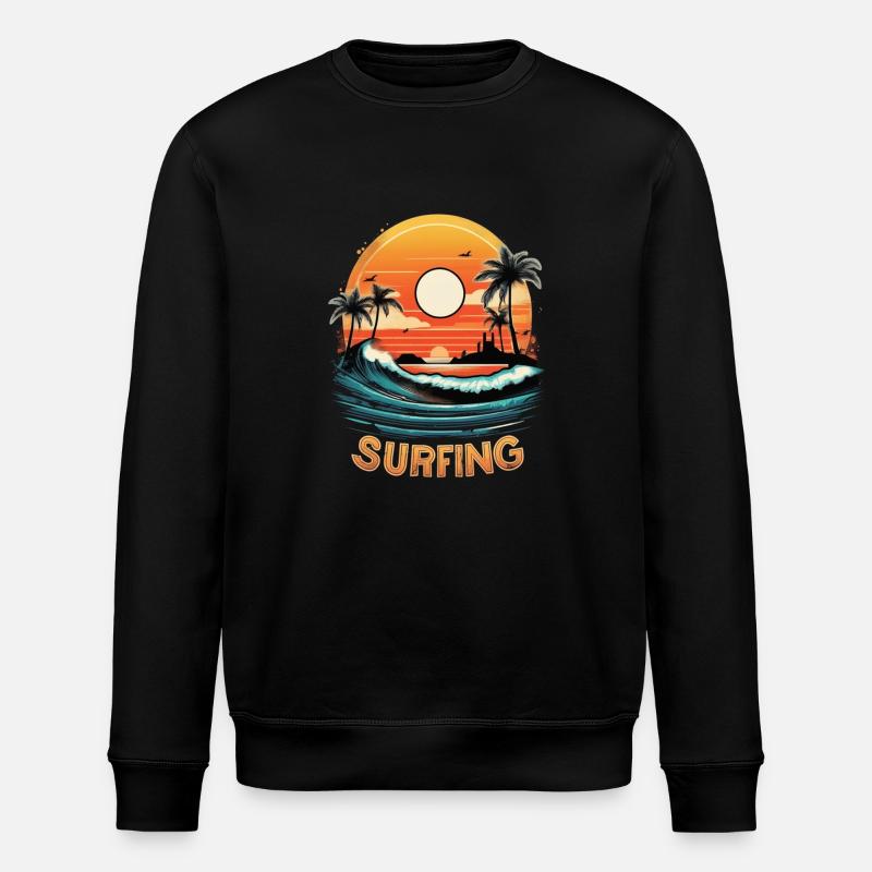 surf plage palmier soleil vacances - Sweat bio ROLLER Stanley/Stella Unisexe - noir