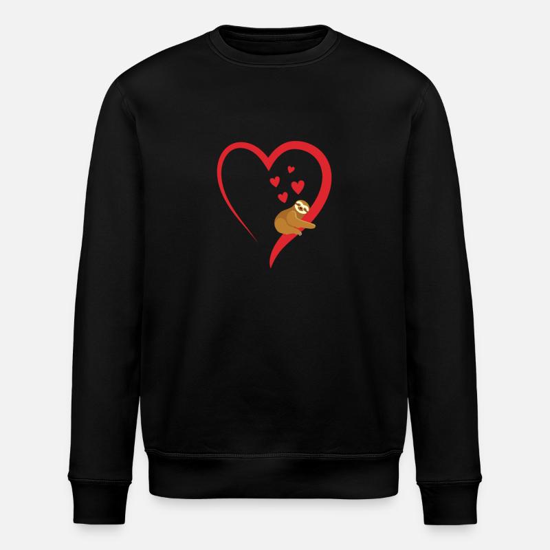 Sloth, Valentine's Day, Sloth, Sloth - Stanley/Stella ROLLER Unisex Organic Sweatshirt - black