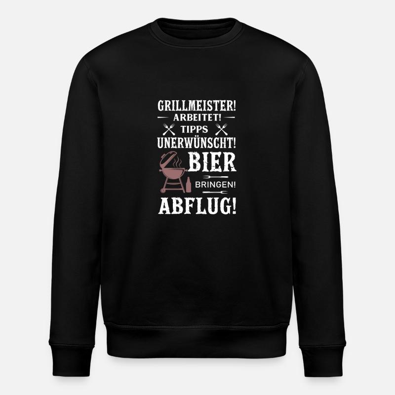 grillmeister arbeitet - Stanley/Stella Unisex Bio-Sweatshirt ROLLER - Schwarz
