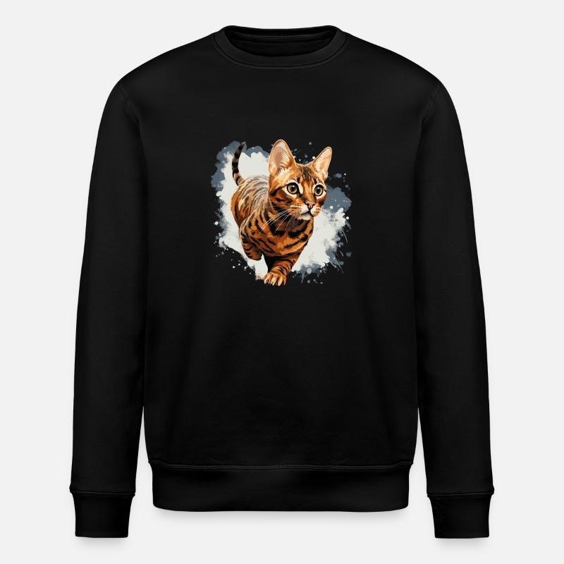Chat du Bengale - Sweat bio ROLLER Stanley/Stella Unisexe - noir