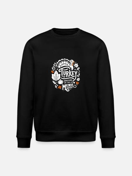 Dinde et gratitude au menu - Sweat bio ROLLER Stanley/Stella Unisexe - noir