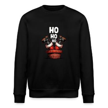 Hohoho Weihnachtsmann im Kamin - Stanley/Stella Unisex Bio-Sweatshirt ROLLER - Schwarz - Vorne - Nik (191cm)