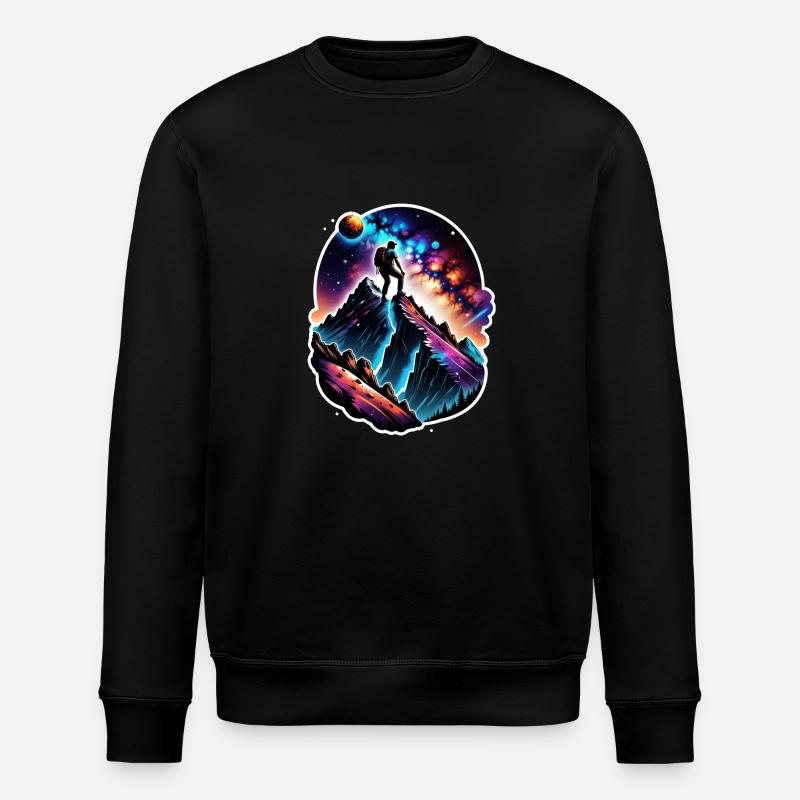 Klettern - Mond - Weltraum - Stanley/Stella Unisex Bio-Sweatshirt ROLLER - Schwarz