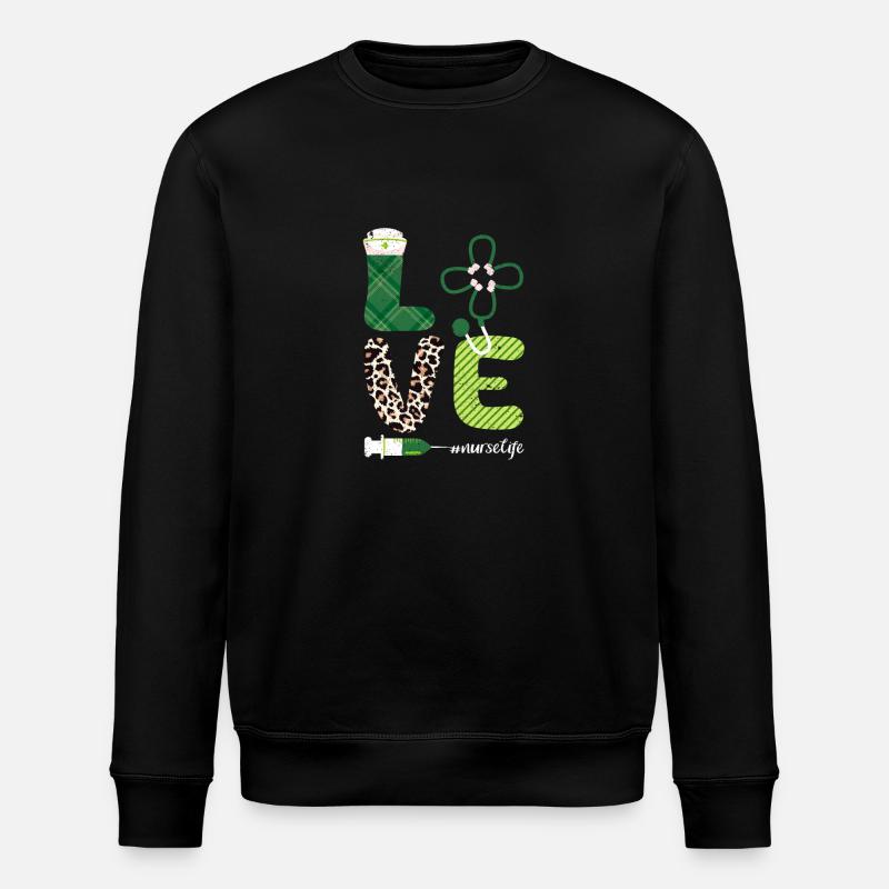 Amour Stéthoscope Infirmière Vie Heureuse - Sweat bio ROLLER Stanley/Stella Unisexe - noir