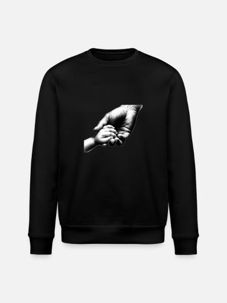Dad Mom Child Holding Hands - Stanley/Stella ROLLER Unisex Organic Sweatshirt - black