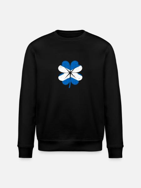 Scottish Flag Irish Shamrock Leaf - Stanley/Stella ROLLER Unisex Organic Sweatshirt - black