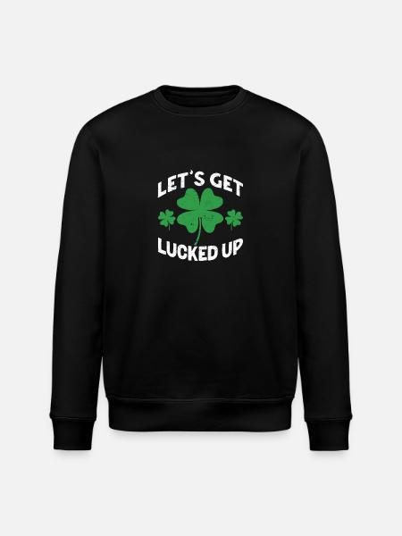 Let's Be Lucky, Irish Shamrock - Stanley/Stella ROLLER Unisex Organic Sweatshirt - black