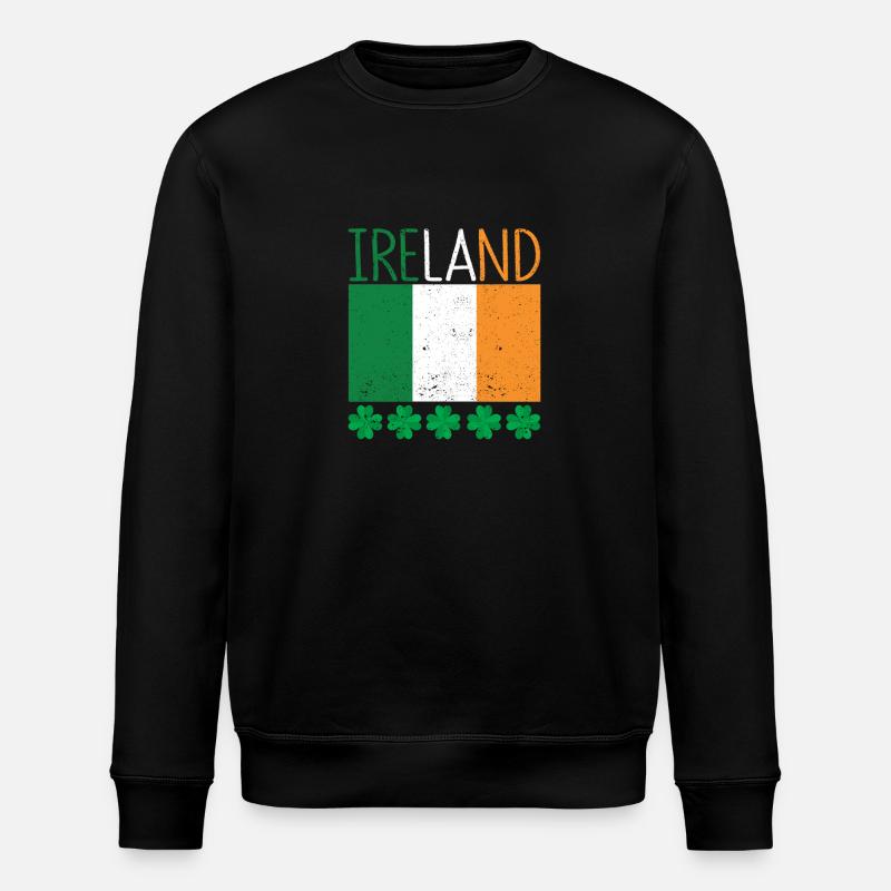 Drapeau irlandais patriotique Irlande trèfle - Sweat bio ROLLER Stanley/Stella Unisexe - noir
