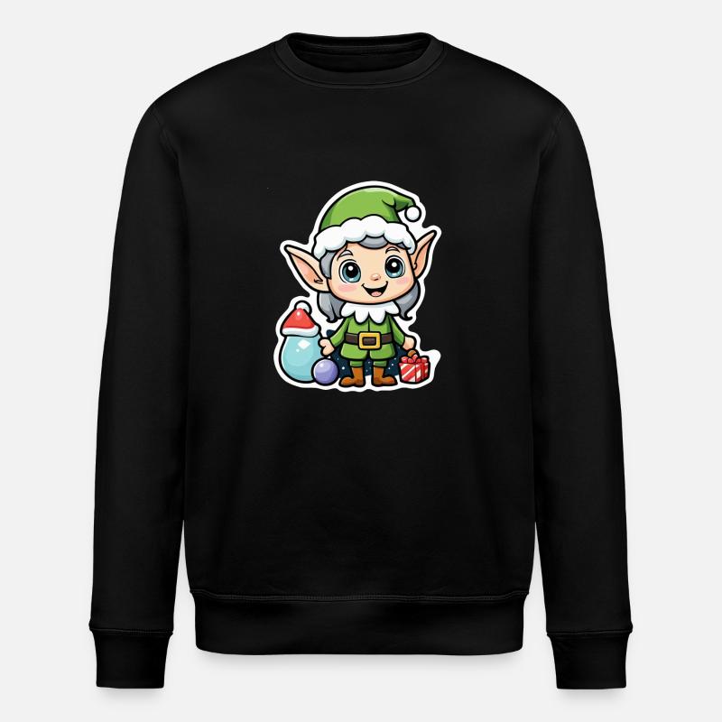 Elf Christmas Elf Gift Elf - Stanley/Stella ROLLER Unisex Organic Sweatshirt - black