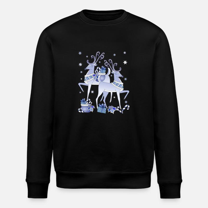 Noël Blue Deer - Sweat bio ROLLER Stanley/Stella Unisexe - noir