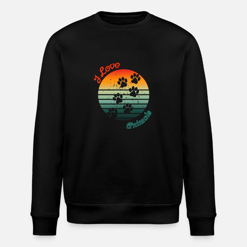 Ich liebe Tiere - Stanley/Stella Unisex Bio-Sweatshirt ROLLER - Schwarz