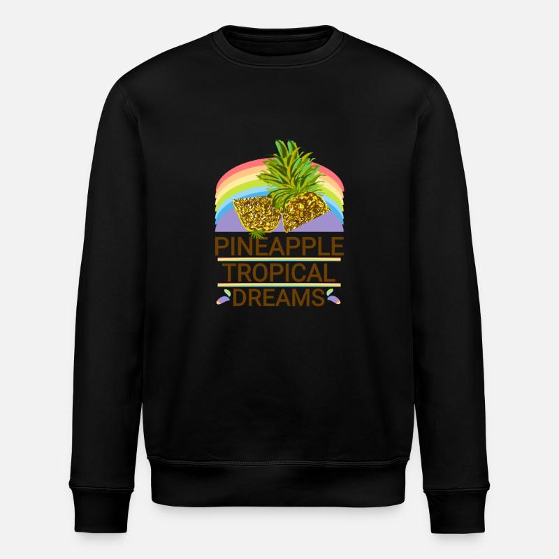 Ananas Regenbogen - Stanley/Stella Unisex Bio-Sweatshirt ROLLER - Schwarz