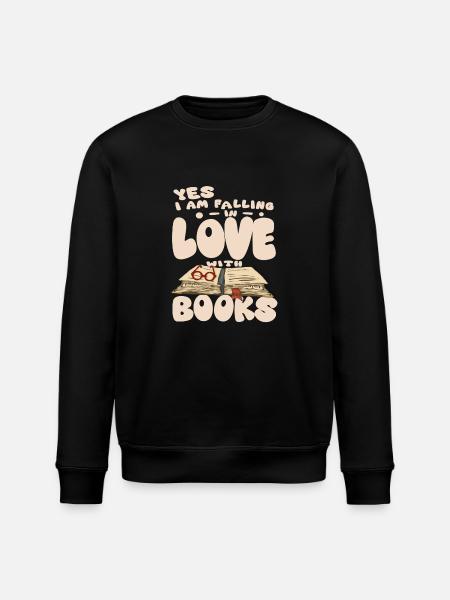 I Love Books - Book - Stanley/Stella ROLLER Unisex Organic Sweatshirt - black