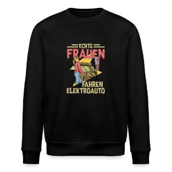 Real Women Driving Electric Car - Stanley/Stella ROLLER Unisex Organic Sweatshirt - black - Front - Nik (191cm)